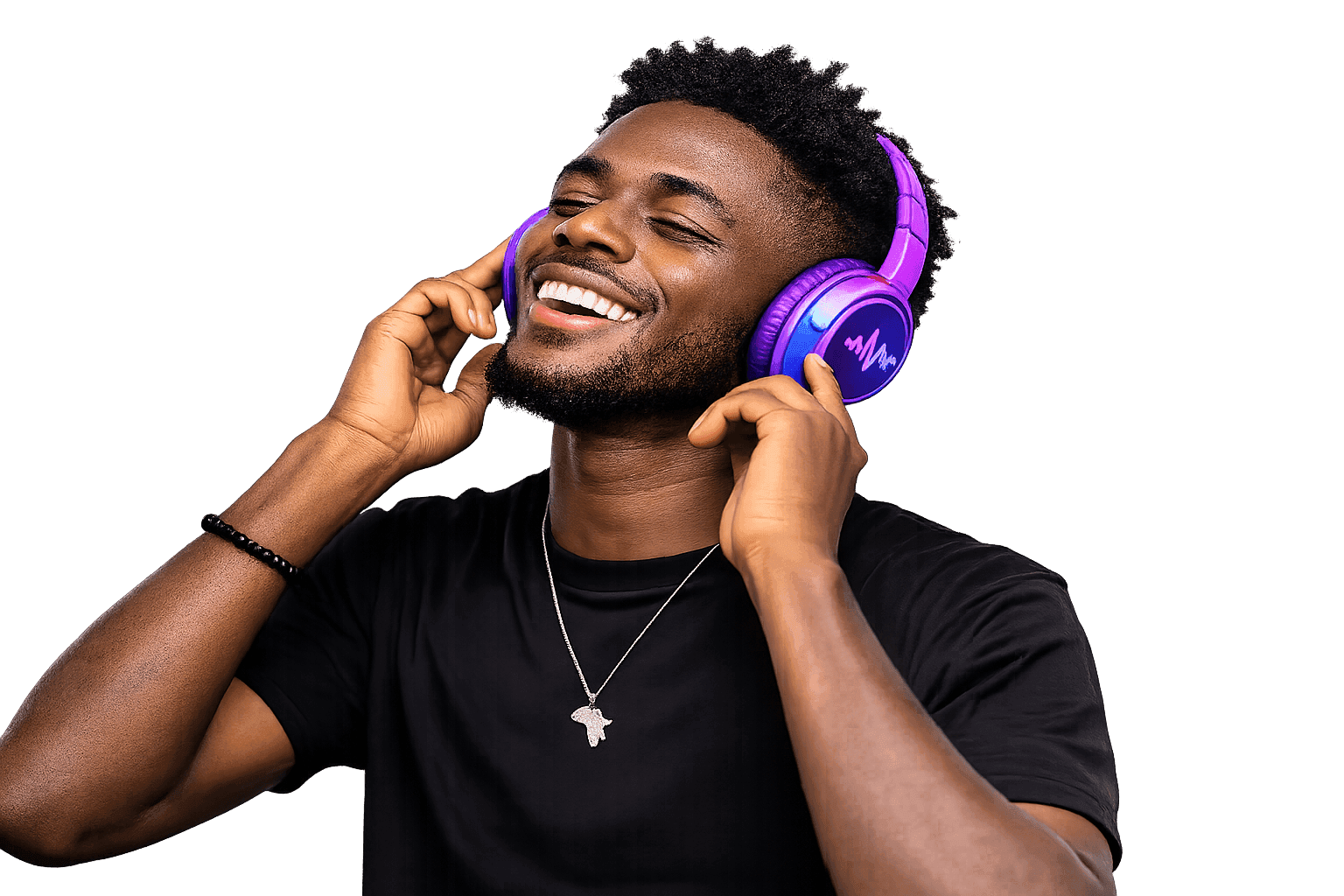 Person enjoying music with headphones